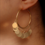 Bohemian Style Geometric Round Drop Hoop Earrings - Image 4