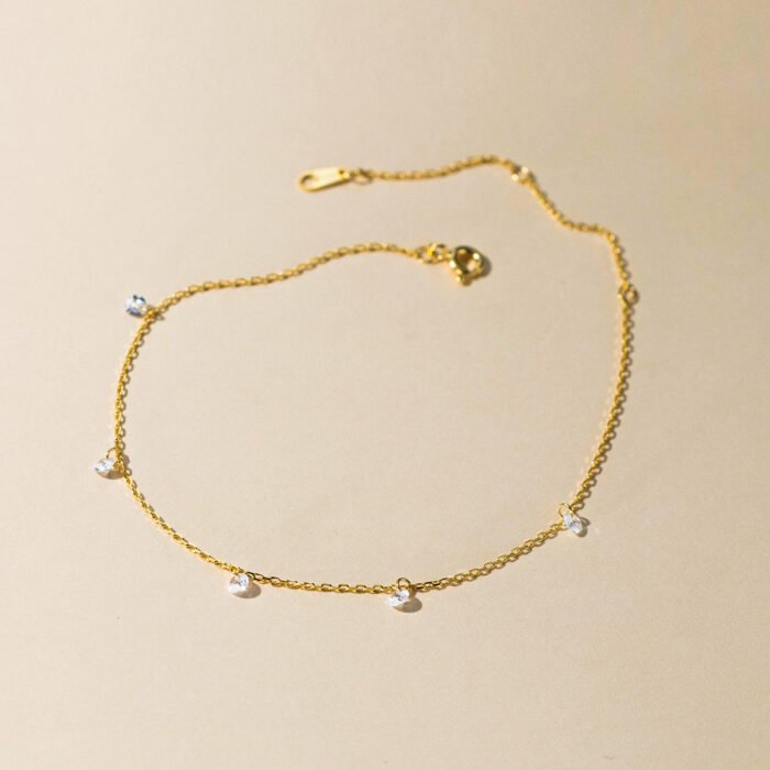 Dainty Spark Anklet 925 Sterling Silver - Image 1
