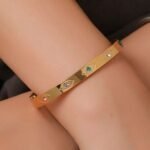 Multi-Color Zircon Evil Eyes Style Bangle - Image 5