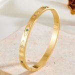 Multi-Color Zircon Evil Eyes Style Bangle - Image 4