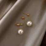 Pearl Ball Hanging Earrings - Image 3