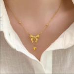 Bow Knot Heart Drop Pendant Necklace