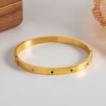 Multi-Color Zircon Evil Eyes Style Bangle - Image 3