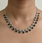 Elegant Black Zircon Silver Necklace - Image 5