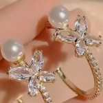 Floral Half Hoop Earrings