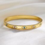 Multi-Color Zircon Evil Eyes Style Bangle