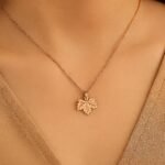 Stainless Steel Anti-Tarnish Double Leaf Necklace - Image 2