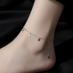 925 Silver Star Dangle Tassel Anklet - Image 2