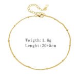 925 Silver Minimalist Beaded Chain Anklet - Image 3