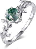 925 Silver Vine Moss Agate Ring - Image 4