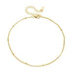 925 Silver Minimalist Beaded Chain Anklet - Image 6