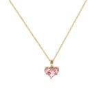 Anti-Tarnish Pink Heart Pendant Necklace - Image 5