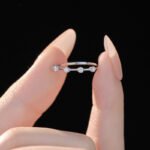 Dainty 925 Silver Sparkle Band Ring - Image 5