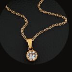 Minimalist Solitaire Zircon Pendant Necklace