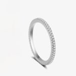 925 Sterling Silver Pave Ring with Small Zircon Crystals