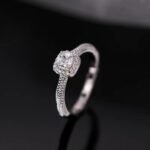 925 Silver Square Zircon Solitaire Ring