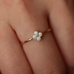 Gold Plated 925 Silver Zircon Four-Leaf Clover Ring - Image 2