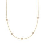 Gold Plated 925 Silver Zircon Four-Leaf Clover Necklace - Image 2