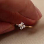 Gold Plated 925 Silver Zircon Four-Leaf Clover Ring - Image 3