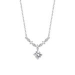 925 Silver Modern Circle Zircon Halo Necklace - Image 4