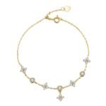 Gold Plated 925 Silver Four-Leaf Clover Bracelet - Image 2