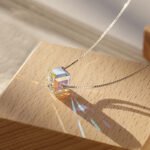 925 Silver Iridescent Zircon Cube Pendant Necklace