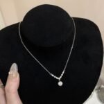925 Silver Modern Circle Zircon Halo Necklace - Image 3