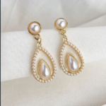 Elegant Teardrop Pearl Dangle Earrings