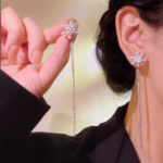 925 Silver Snowflake Tassel Earrings - Image 3