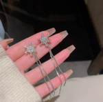 925 Silver Snowflake Tassel Earrings