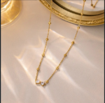 Zirconia Bow Tie Beads Chain Necklace - Image 2