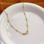 Zirconia Bow Tie Beads Chain Necklace - Image 3