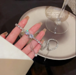 Crystal Butterfly & Pearl Drop Tennis Choker - Image 3