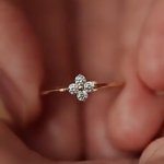 Gold Plated 925 Silver Zircon Four-Leaf Clover Ring - Image 6