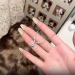 925 Silver Modern Circle Zircon Halo Necklace - Image 5