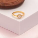 Gold Plated 925 Sterling Silver Solitaire Ring - Image 2