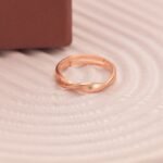 Dazzling 925 Sterling Silver Ring with Rose Gold Plating