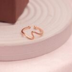 Rose Gold Plated 925 Silver Minimalist Bar Ring - Image 4