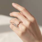 Dazzling 925 Sterling Silver Ring with Rose Gold Plating - Image 2