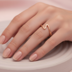 Rose Gold Plated 925 Silver Minimalist Bar Ring - Image 2