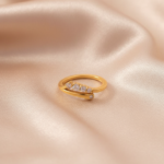 Luxurious Gold Plated 925 Silver Zircon Statement Ring