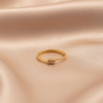 Dainty Gold Plated 925 Silver Pave Band Ring