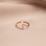 Rose Gold Plated 925 Silver Minimalist Bar Ring