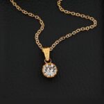 Minimalist Solitaire Zircon Pendant Necklace - Image 3