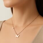 Rose Gold Plated Stainless Steel Butterfly Charm Necklace - Image 3