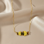 Aqua Embrace Premium Anti-Tarnish Gold Plated Stainless Steel Concentric Circle Pendant Necklace - Image 3