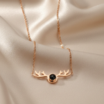 Rose Gold Plated Stainless Steel Antler Pendant