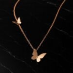 Rose Gold Plated Stainless Steel Butterfly Charm Necklace - Image 2