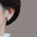 Swan Grace Blush Crystal Earrings - Image 4