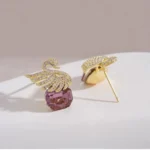 Swan Grace Blush Crystal Earrings - Image 3